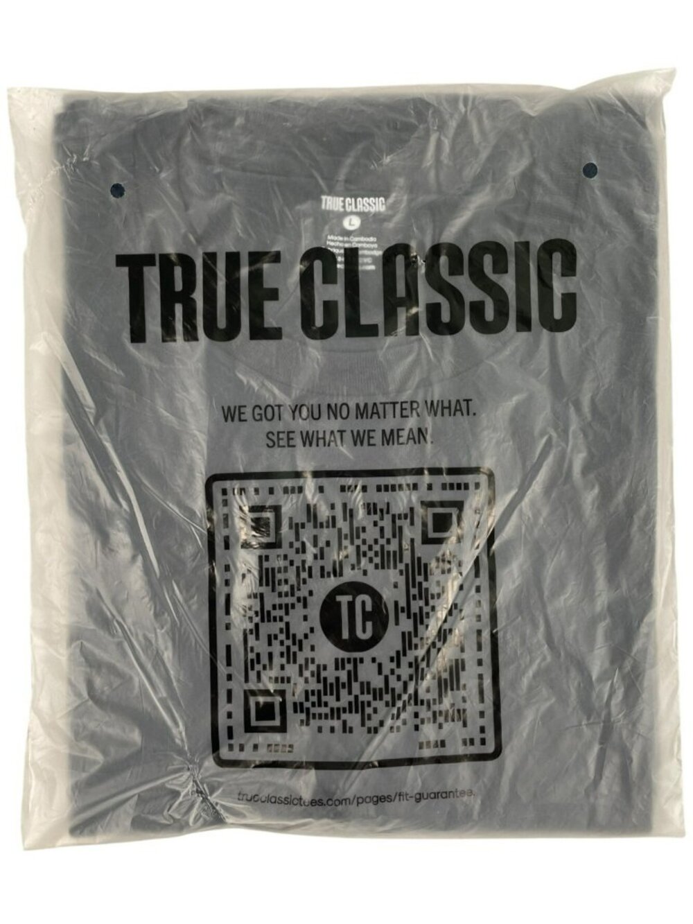 True Classic Navy Crew Neck T-Shirt Large Soft Cotton Blend Men's Size Large NEW - Picture 1 of 3